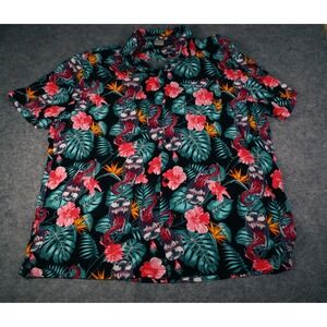 Marvel Venom Mens 3XL Tropical Floral Button Down Shirt Short Sleeve Black 3TG